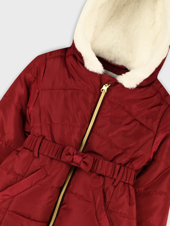 Kids Quilted Short Jacket with Lining & Hood Triantafylli