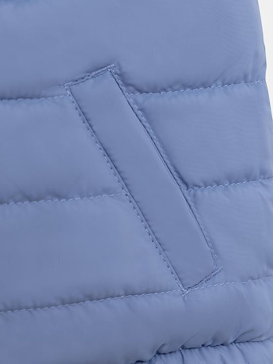 Kids Casual Short Hooded Blue Jacket