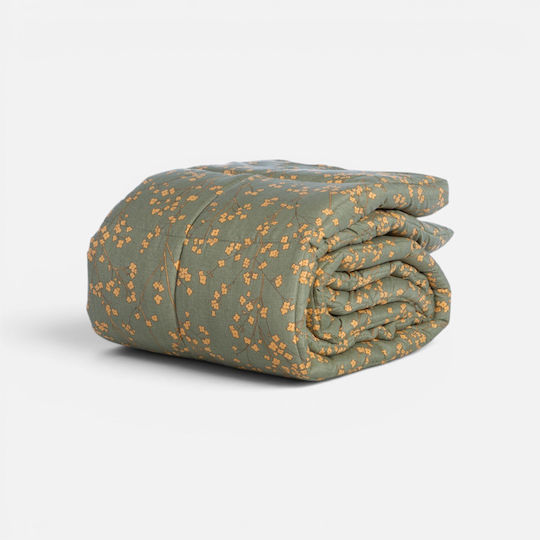 Nef-Nef Homeware Сет Памучна завивка Супер двойна 220x240см Floriva Green 330 GSM