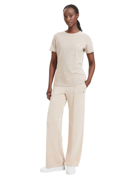 Guess Colette Tricou Crop Damă Bej