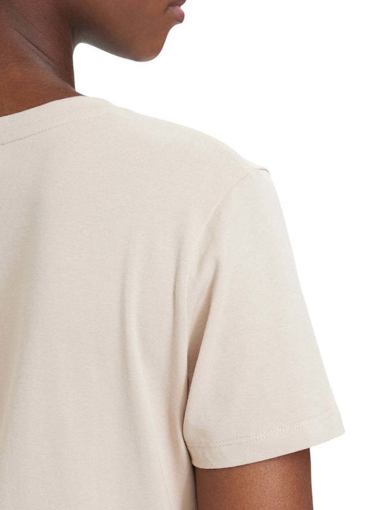 Colette Γυναικείο Crop T-shirt Μπεζ