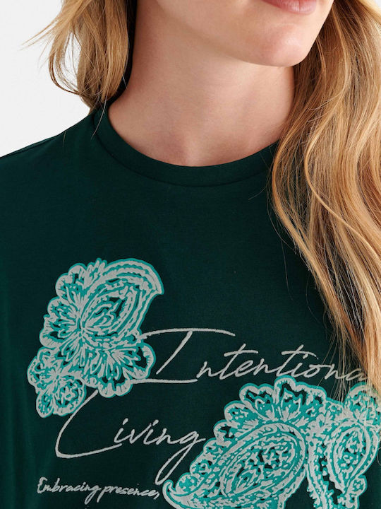 Women's Short Sleeve Blouse Green