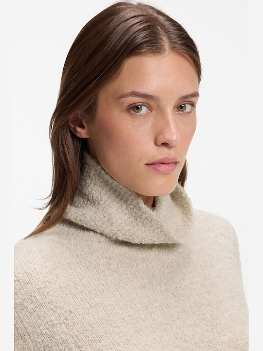 Women's Woolen Turtleneck Sweater Beige