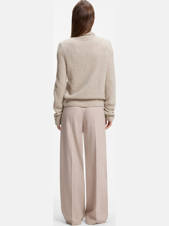 Women's Woolen Turtleneck Sweater Beige