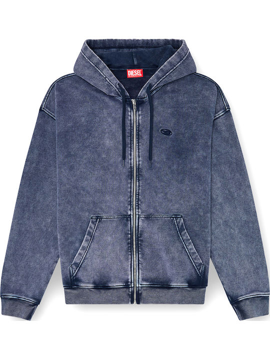 Hooded Cardigan Blue