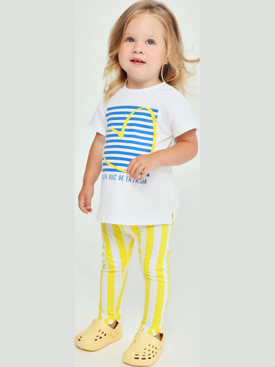 Kinderbekleidungsset mit Hosen 2 Stück Gelb Blau Weiß