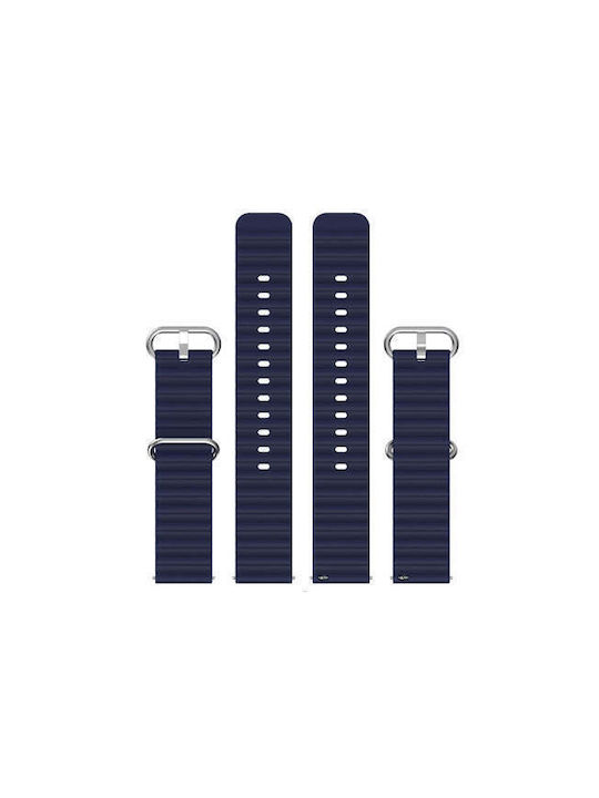 Comie Silicone Smartwatch Strap 22mm Dark Blue Comie Silicone Smartwatch Strap 22mm Dark Blue