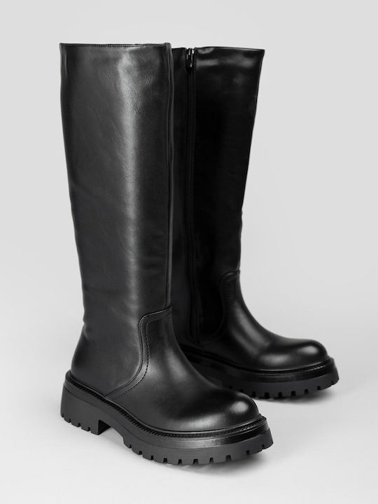 Damenstiefel mit Mittelhohem Absatz in Schwarz