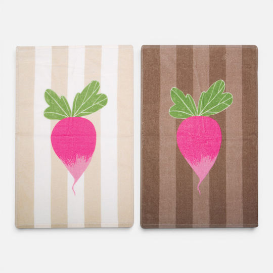 Nef-Nef Homeware Radish Geschirrtuch aus 100% Baumwolle in Ecru Farbe 40x60cm