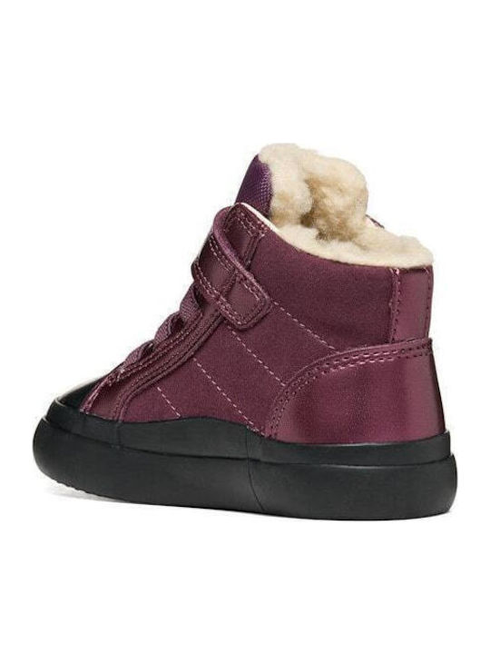 B Gisli Kids Sneakers Anatomic with Hook & Loop Closure Burgundy