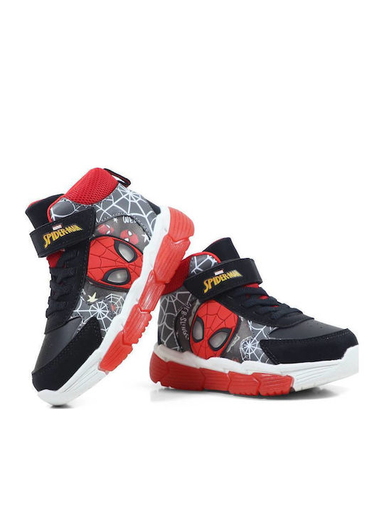 Kinder Sneaker Hoch Anatomisch mit Bügel- und Schleifenverschluss Schwarz