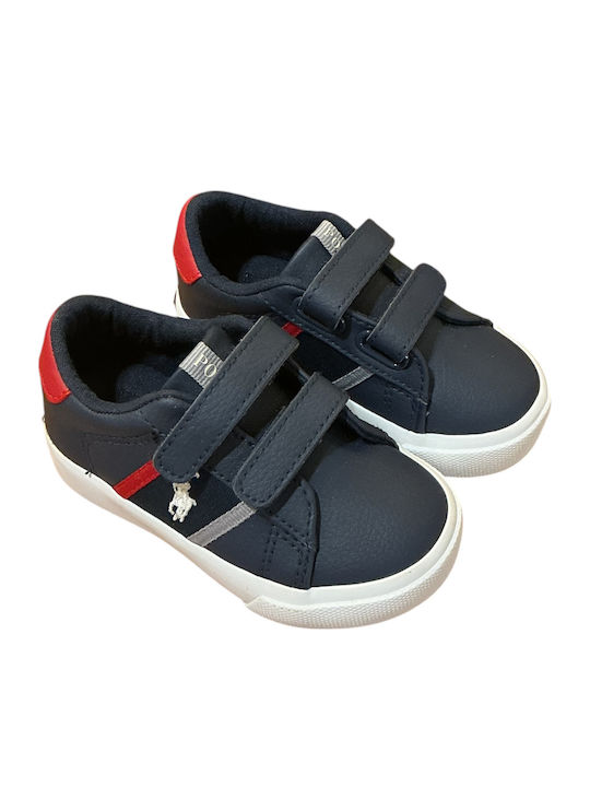 Polo Kids Sneakers with Hoop & Loop Closure Navy Blue