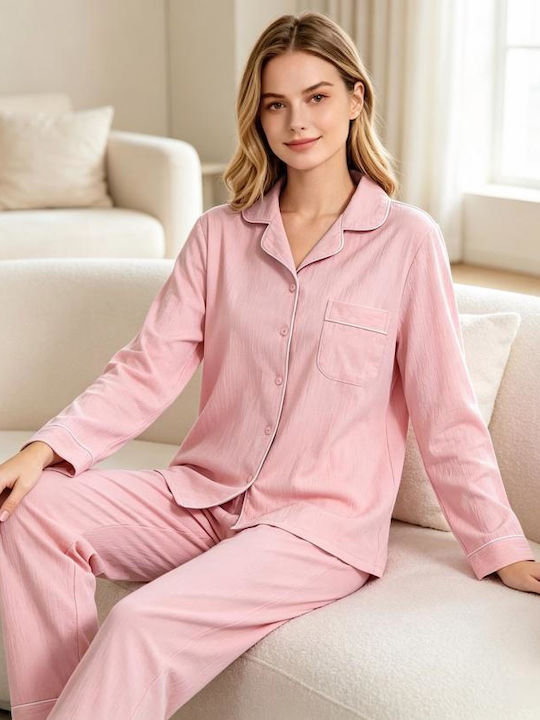 Goodnight Set de Pijamale de Vară pentru Femei Roz