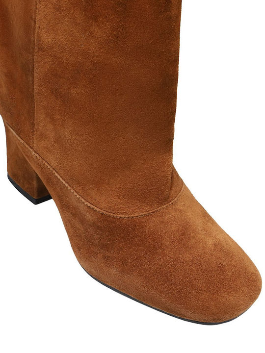 Suede Stiefeletten Damen Tabac Braun