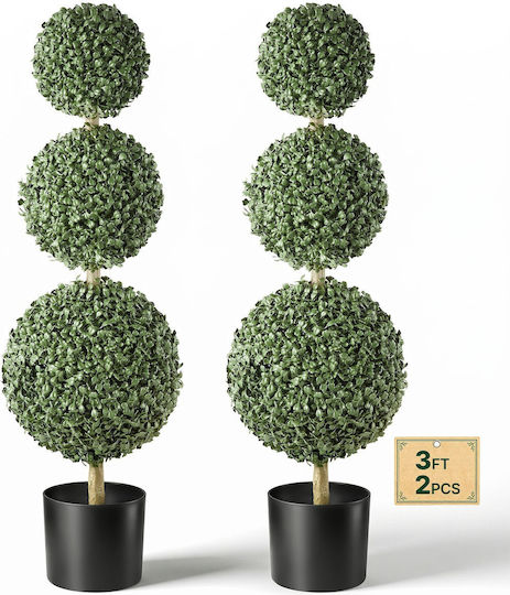 Vevor Изкуствено Топиарио Buxus Тройна Топка 91,4 См Комплект 2 Бройки Hymrgxjs36inddaf9001v0