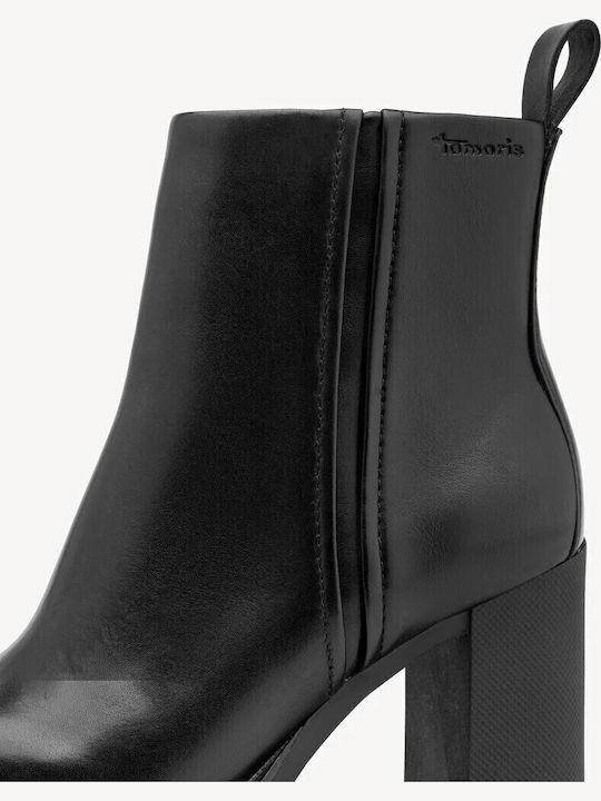 Leder Damen Stiefeletten Schwarz
