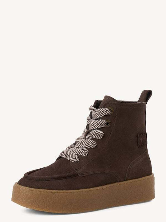 Leder Damen Stiefeletten Braun