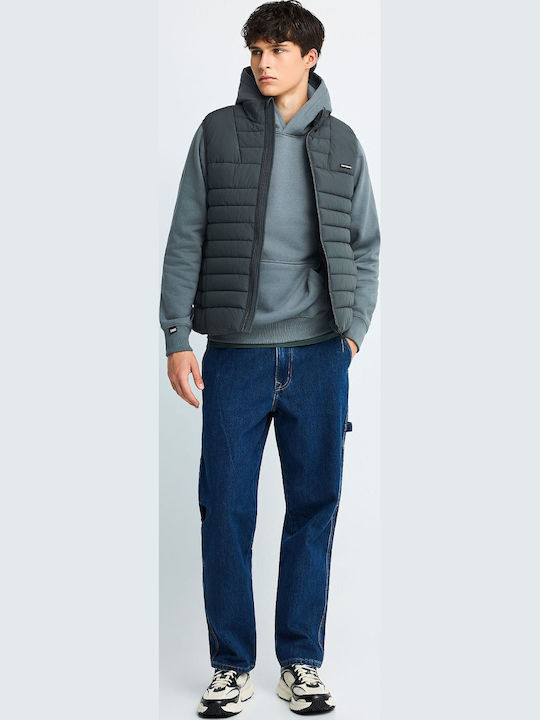 Funky Buddha Sleeveless Puffer Jacket Grey