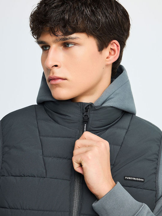 Ärmelloses Puffer Herren Jacke Grau