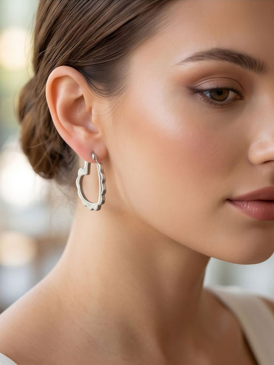 Touch Earrings Hoops Made Of Steel 28 7854 Silver