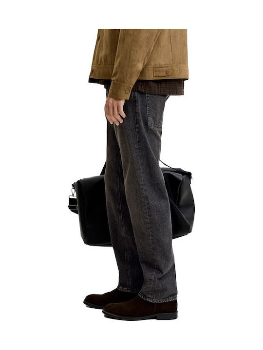 Herren Jeanshosen Relaxed Fit Denim Schwarz