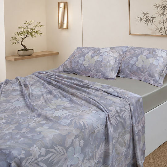 Silk Fashion Bettlaken Super-Doppel 4 Stück 160x200+40cm mit Gummibettlaken Grau Silk Fashion Bettlaken Super-Doppel 4 Stück 160x200+40cm mit Gummibettlaken Grau