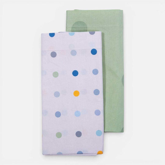 Nef-Nef Homeware Set Baby Cradle Sheets Cotton Baby Dots Ecru 70x70cm 2pcs