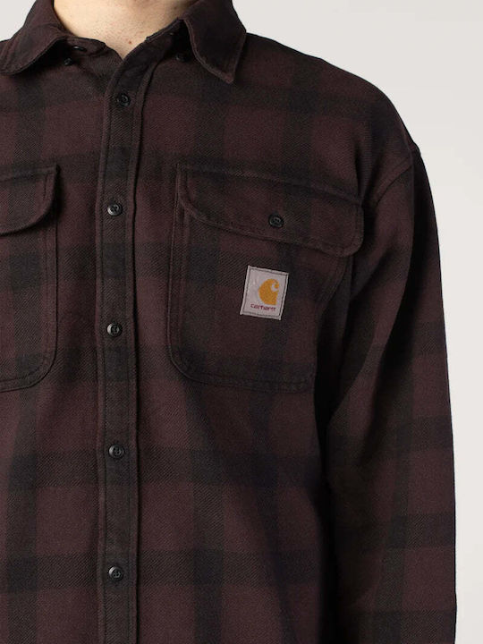 Long Sleeve Shirt in Wide Fit Checked Brown