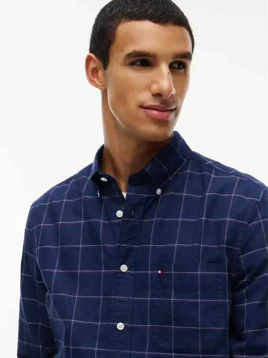 Long Sleeve Shirt in Regular Fit Checked Blue