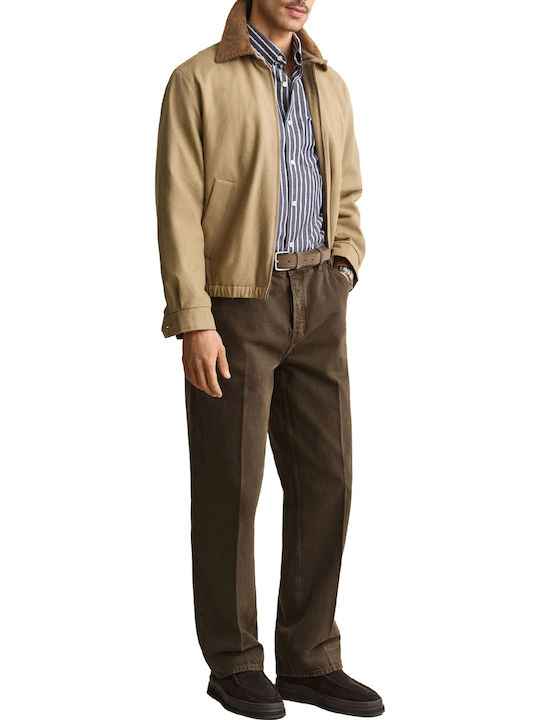 Long Sleeve Shirt in Regular Fit Striped Classic Blue