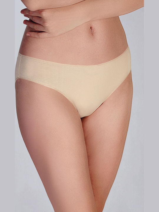 Βαμβακερά Γυναικεία Slip 3Pack Μπέζ/λευκό
