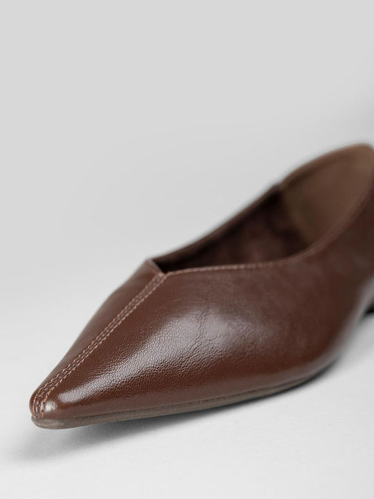 Damen Ballerinas Spitz zulaufend Braune