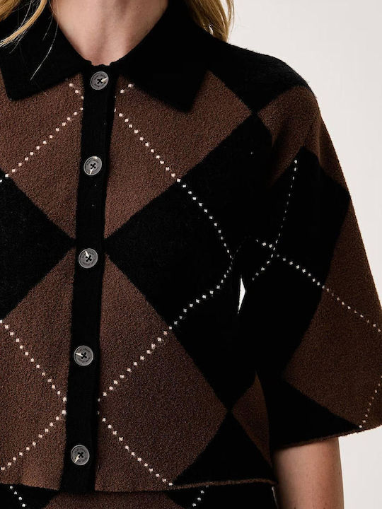 Women's Cardigan Black/chestnut