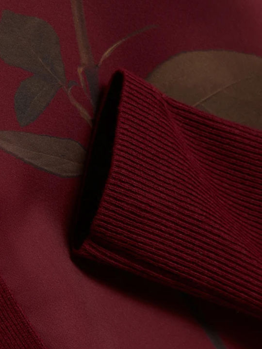 Lange Gestrickte Damen Strickjacke Burgundisch