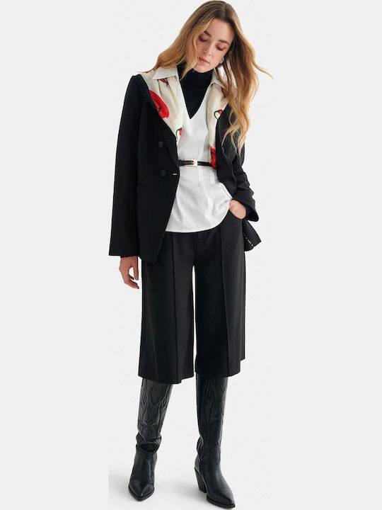 attrattivo Women's Double Breasted Blazer Black