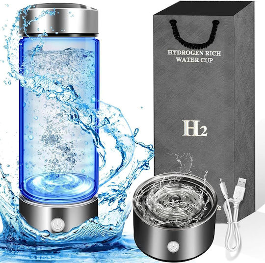Arvada Hydrogo Sticlă pentru Prepararea Apei Îmbogățite cu Hidrogen 420 Ml Tehnologie de Electroliză Recipient din Sticlă Borosilicată Încărcare Usb Operare cu Un Singur Buton