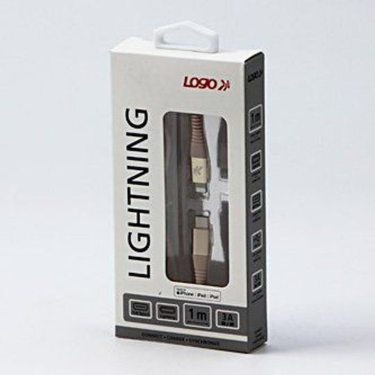 Logo Collection Редовна USB-C към Lightning кабел Златист 1м