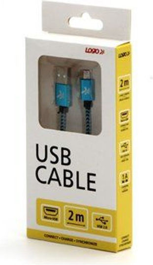 Logo Collection 2m Braided USB 2.0 to micro USB Cable