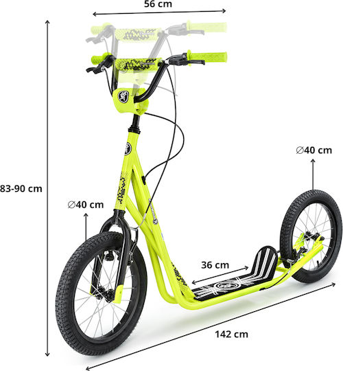 HyperMotion Kinderroller Runkie 2-Rad für 8+ Jahre Gelbes