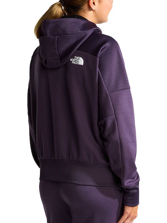 Women's Hooded Sweatshirt Cardigan Purple