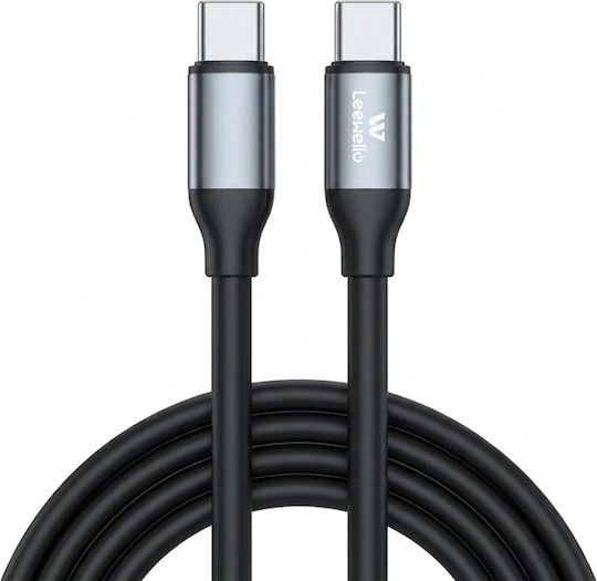 Leewello USB 2.0 Cable USB-C male - USB-C 60W Μαύρο 2m LW-031