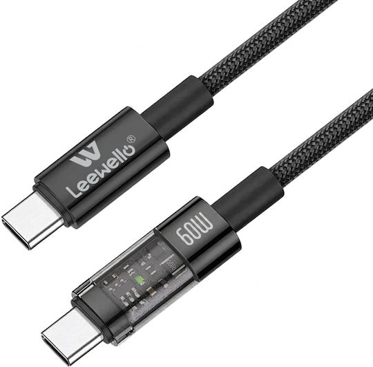 Leewello USB 2.0 Kabel USB-C männlich - USB-C 60W PD Schwarz 1m 783212