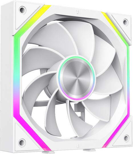 GameMax FN12A-N2 Обратен Перкa Вентилатор за кутия 120mm (2000rpm / 58.6cfm) с RGB Осветление и Свързване 3-Pin / 4-Pin PWM 3бр Бял