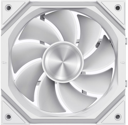 GameMax FN12A-N2 Обратен Перкa Вентилатор за кутия 120mm (2000rpm / 58.6cfm) с RGB Осветление и Свързване 3-Pin / 4-Pin PWM 3бр Бял