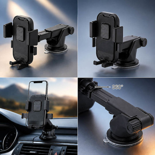 Handyhalterung Auto Klappbar Drehbare Saugnapf Schwarze Hds-098 Gubeako