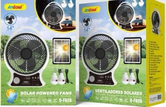 Sistem Solar Cu Ventilator Cu 2 Becuri Radio Și Încărcare USB Q-F620