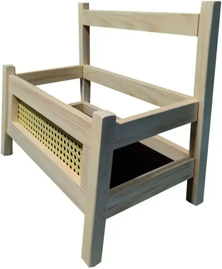Bibliotecă de Pardoseală Din Lemn Bej 49x41x28cm