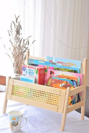 Bibliotecă de Pardoseală Din Lemn Bej 49x41x28cm