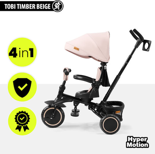 HyperMotion Tobi Timber Сгъваема и Превозно средство 4 в 1 за 1-5 Годишни Бежов