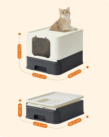 Feandrea Closed Beige Cat Toilet L54 x W43 x H38cm